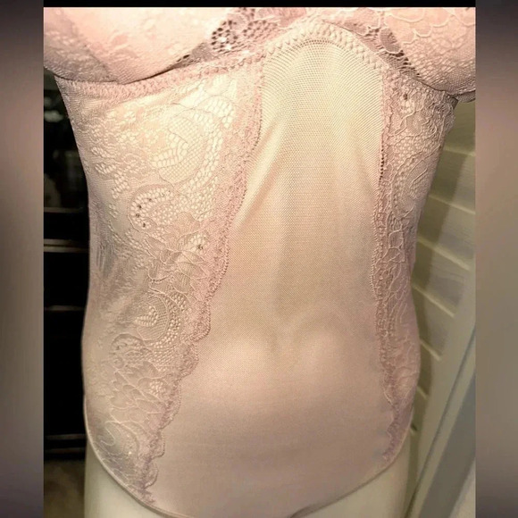 Kathy blush Lace and mesh Bodysuit Lingerie padded Push-Up teddy size S-M - Picture 3 of 14